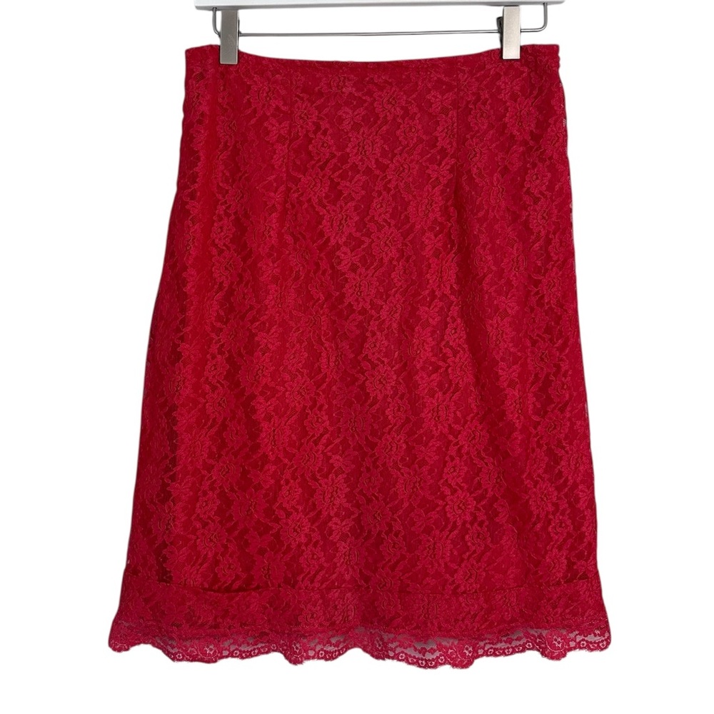 Vintage Vanity Fair 50s 60s Red Lace 1/2 Slip Skirt Medium